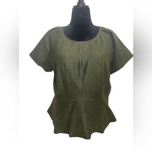 Worthington Faux Suede Peplum Blouse
